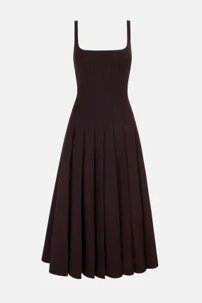 Adele Dress in Brown Merino Wool