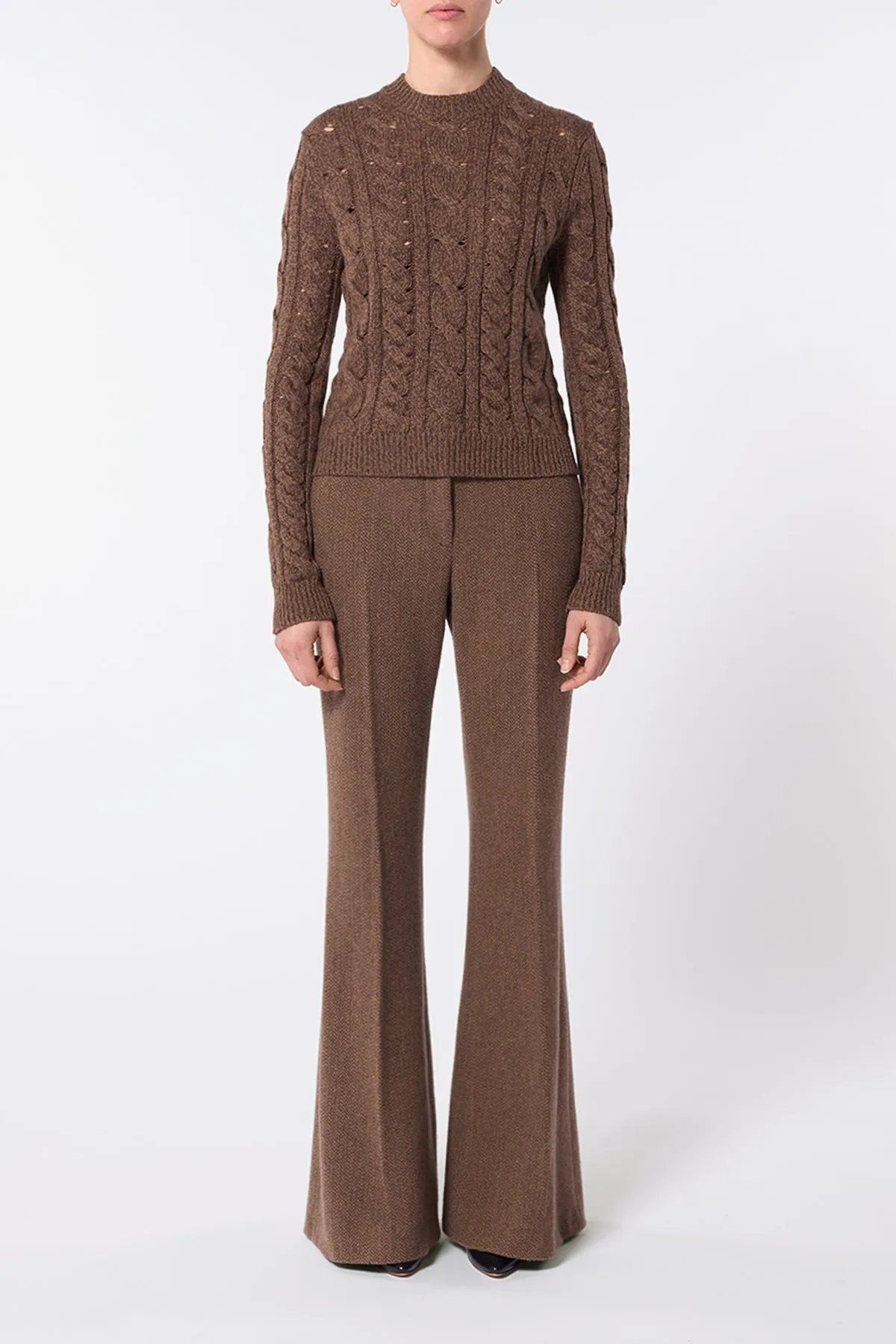 Anthea Knit Sweater in Chocolate Multi Cashmere