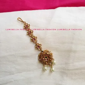 Floral Small Nethi chutti With Pearls