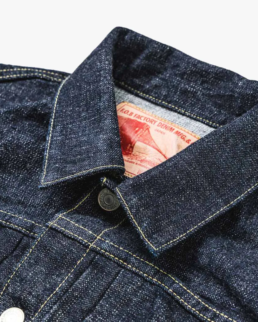 FOB Factory F2378 14oz Supima G3 Selvedge Denim Type II Jacket - Onewash