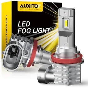 H11 H8 H9 H16 LED Fog Light Bulb Fanless, 6000LM Per Set, 6500K Cool White, CSP LED Chips