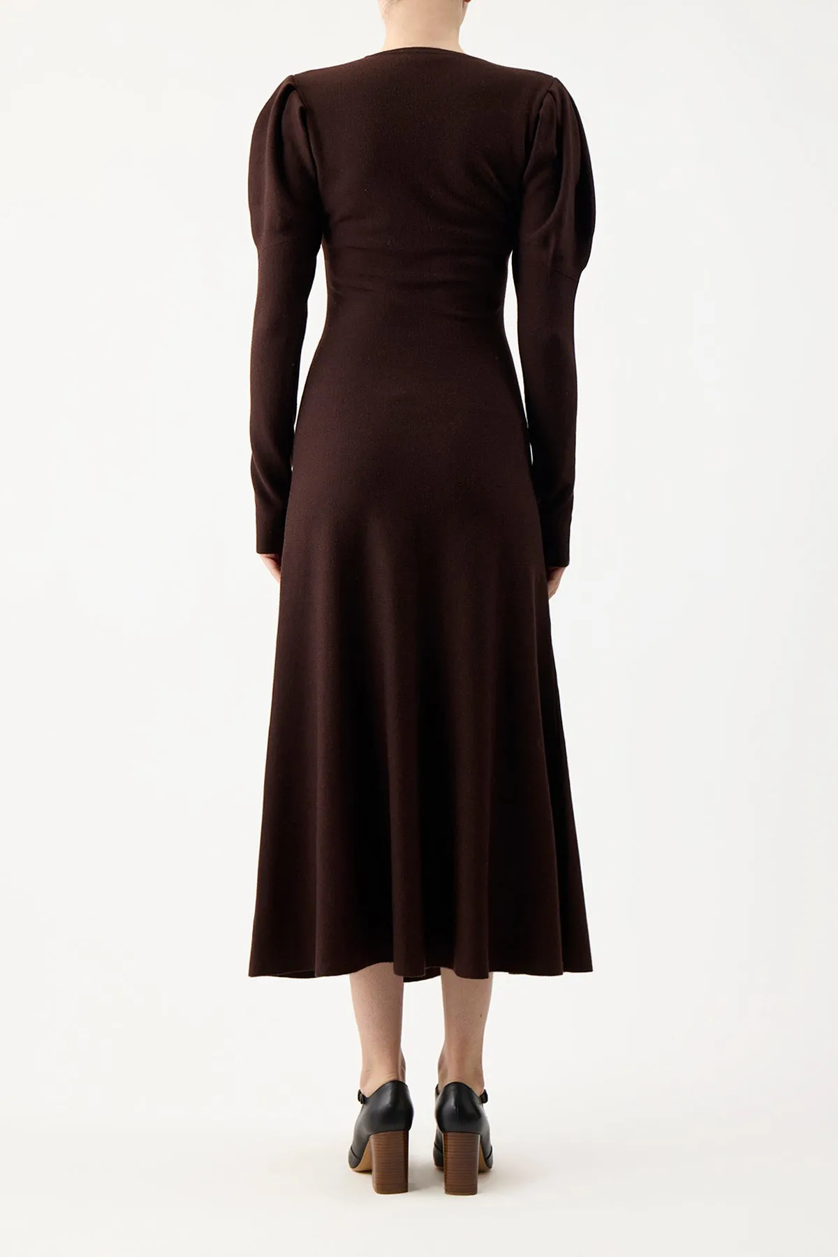 Hannah Knit Dress in Chocolate Merino Wool Cashmere