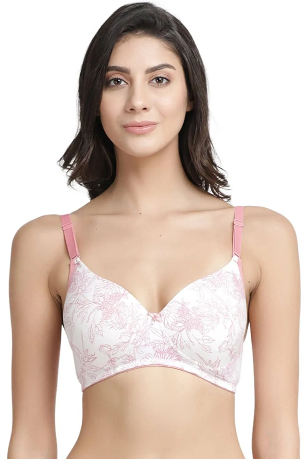 Organic Cotton  Antimicrobial Wire-free Padded Bra (Pack of 3)-ISB068-Black_Black_Coral Pink-