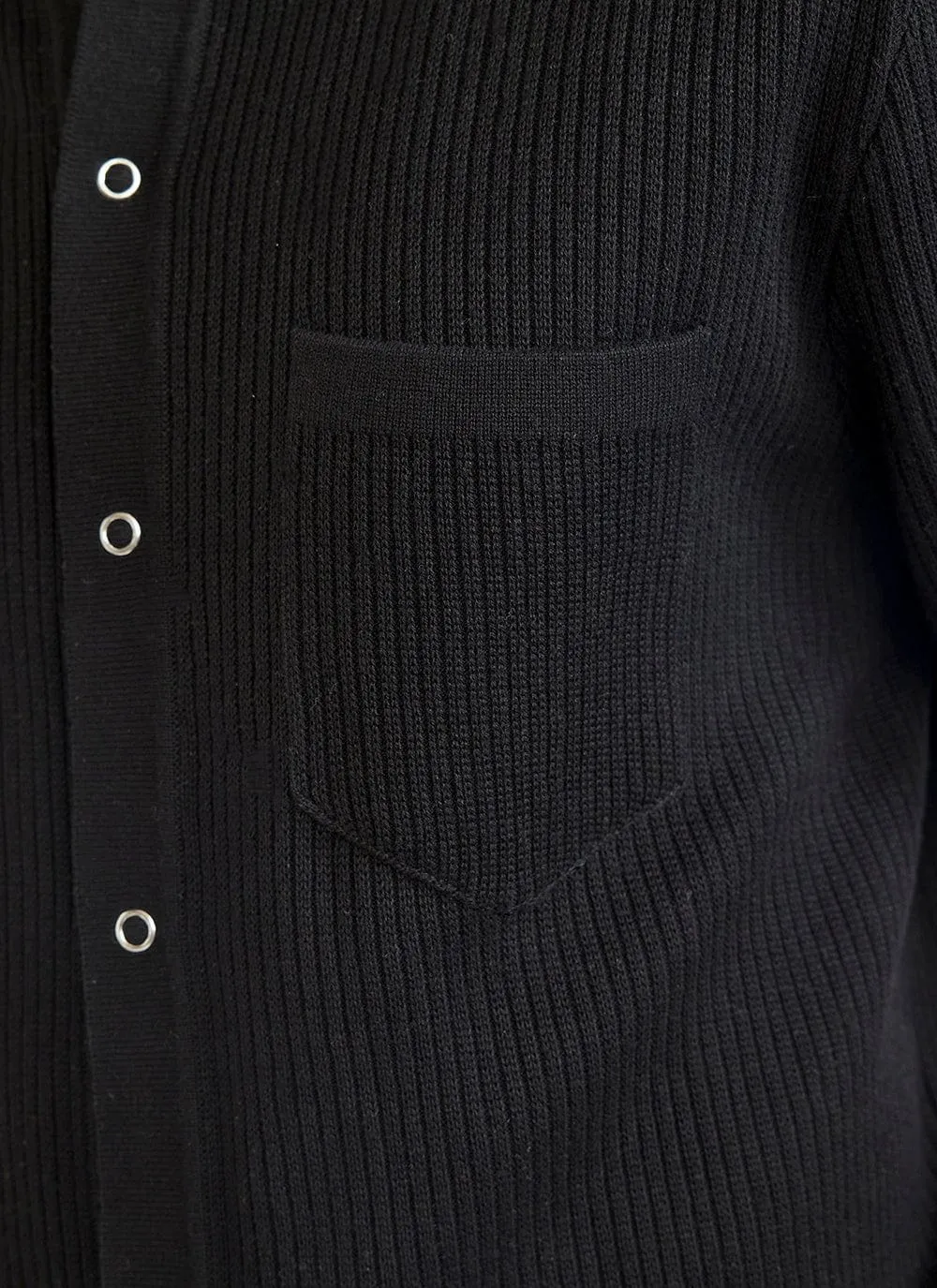 Pablo Cuban Shirt | Knitted Cotton | Black