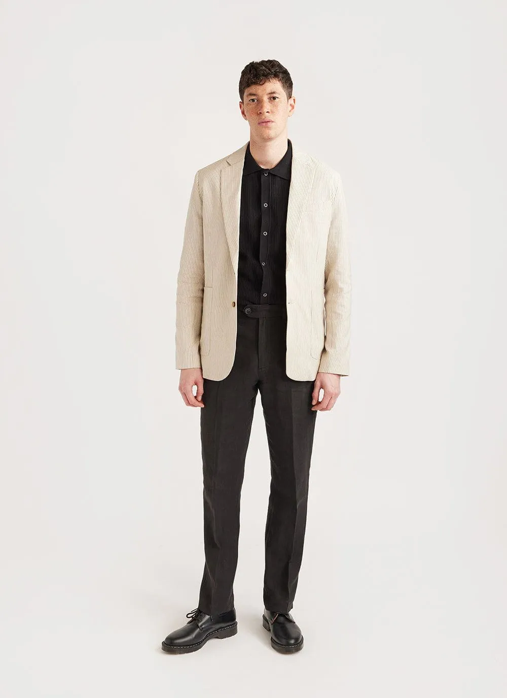 Stripe Tailored Blazer | Natural Stripe