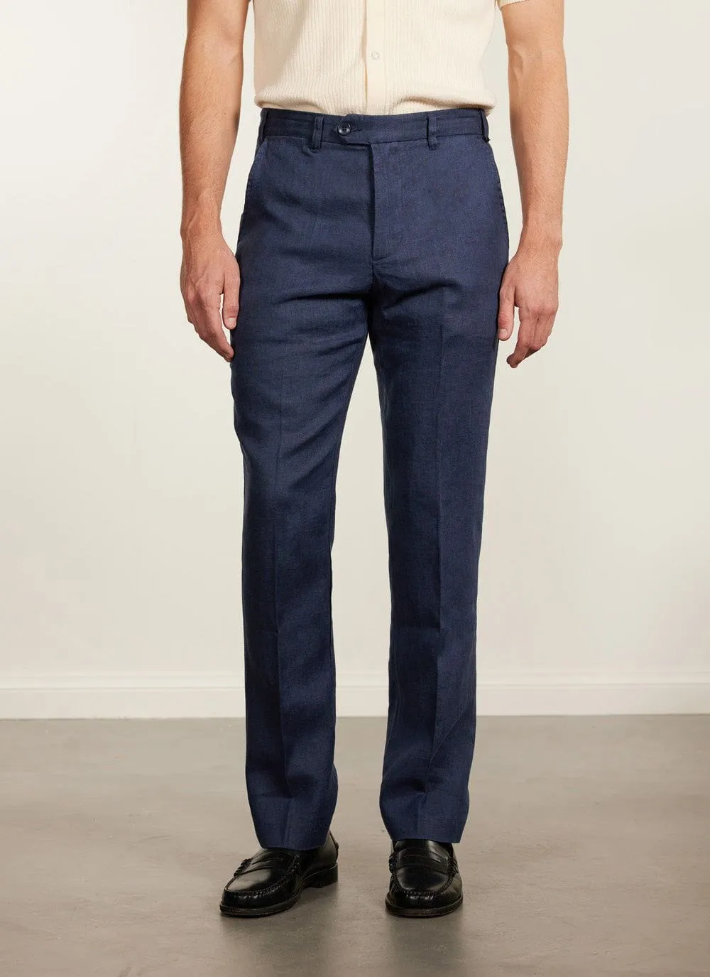 Tailored Linen Trousers | Royal Blue