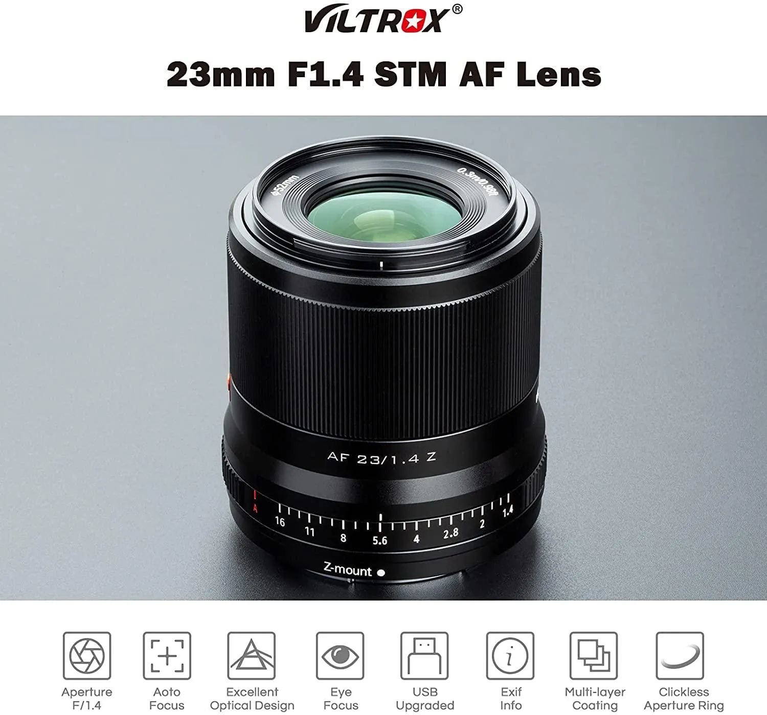 VILTROX 23mm F1.4 Auto Focus Wide-Angle Lens, Compatible with APS-C Nikon Z-Mount Mirrorless Camera Z fc Z50 Z5 Z6 Z6 II Z7 Z7 II