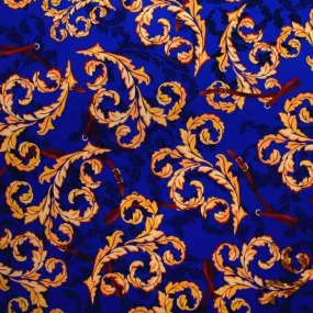 Vintage Gold Paisley Printed Spandex | Blue Moon Fabrics